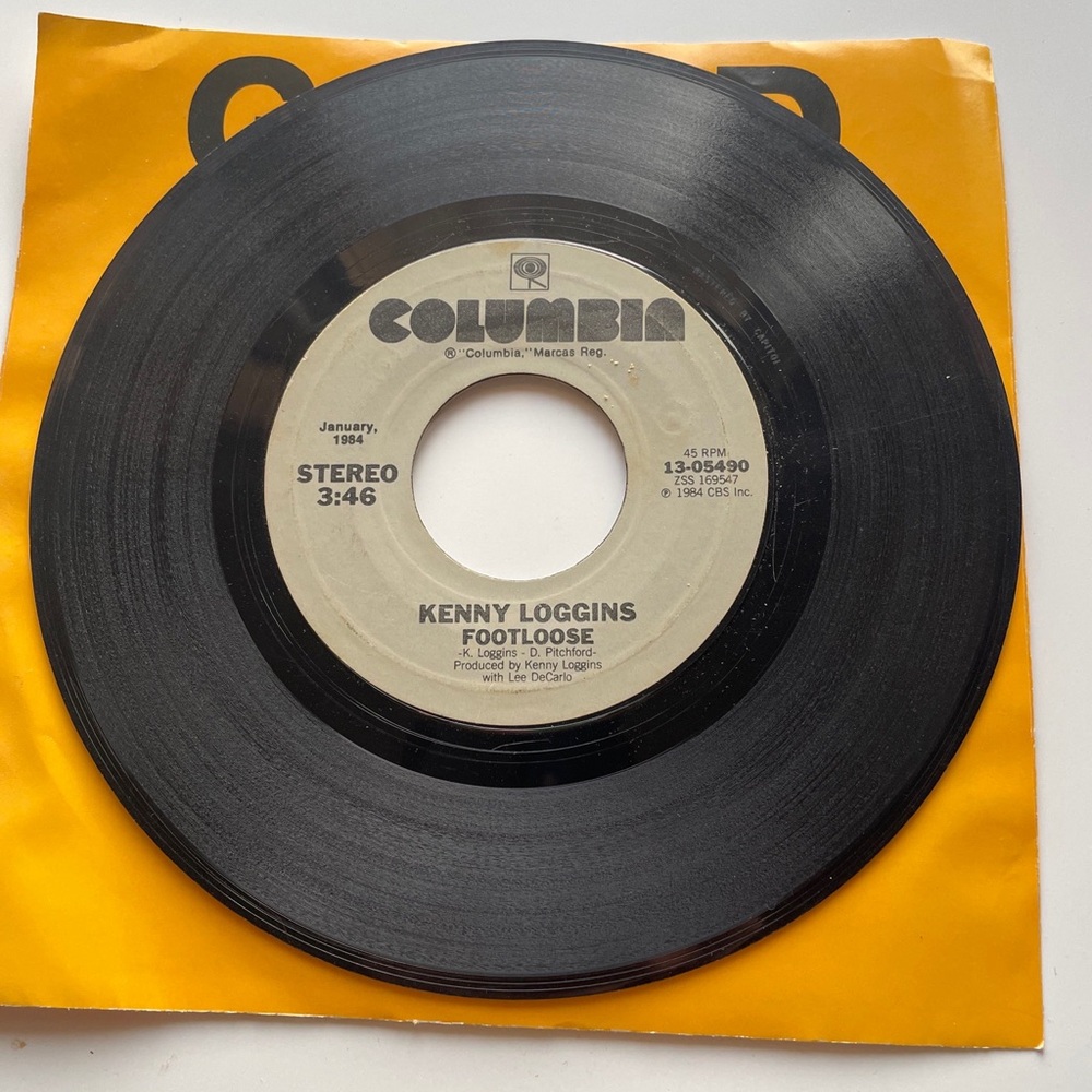 45 ~KENNY LOGGINS: "Footloose / Swear Your Love" Columbia 1982